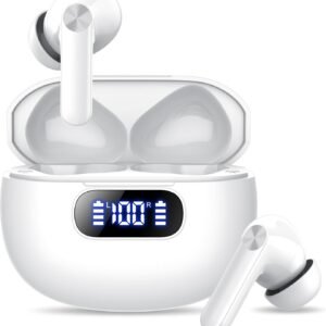 Wireless Earbuds, Bluetooth 5.3 Headphones LED Power Display, 2025 New Wireless Earphones, 4 ENC Noise Cancelling Mic, HiFi Stereo, 48H Playtime Mini Case IP7 Waterproof for Work & Play