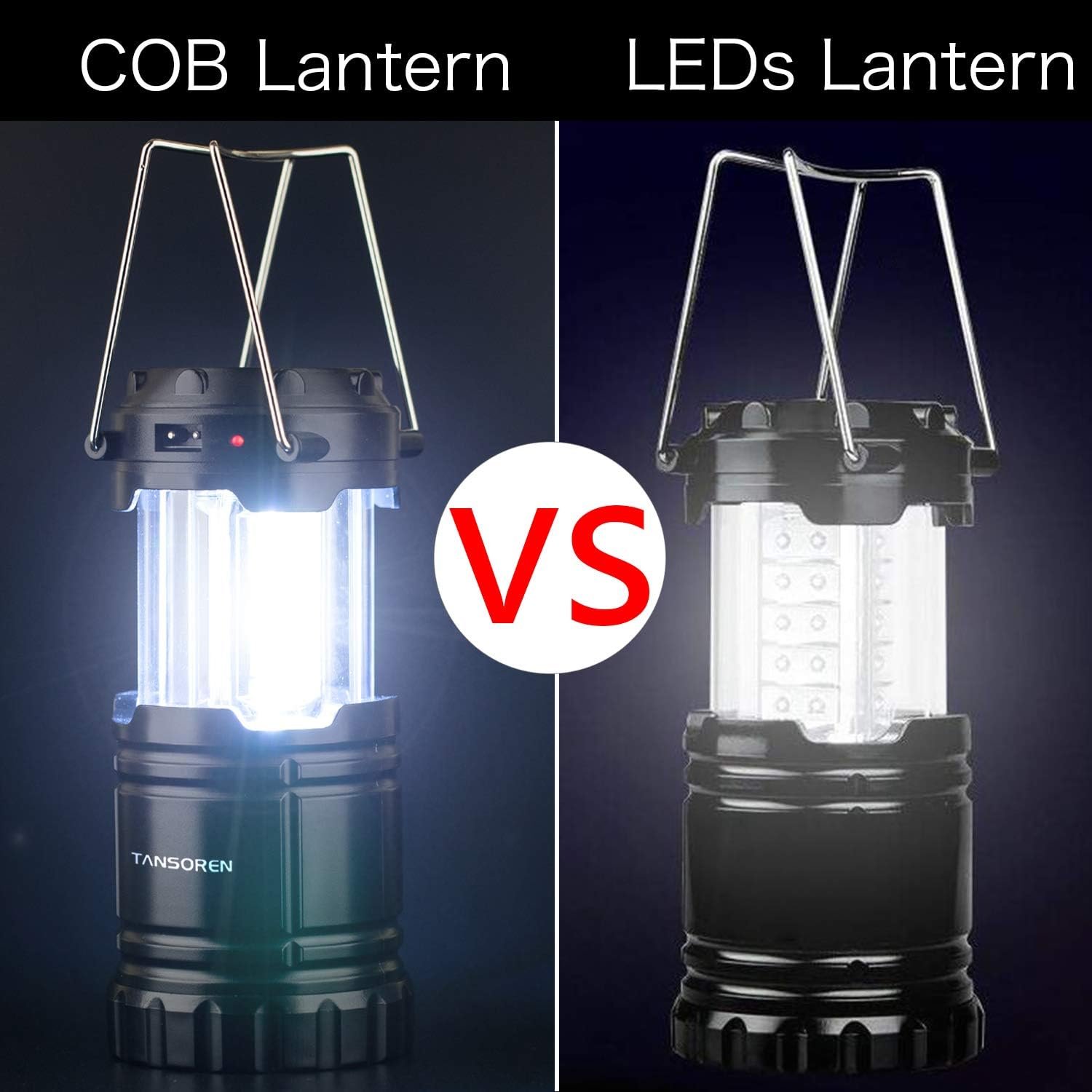 4 Pack Solar USB Rechargeable 3 AA Power Brightest COB LED Camping Lantern with Magnetic Base, Charging for Android, Waterproof Collapsible Emergency LED Light - Image 7