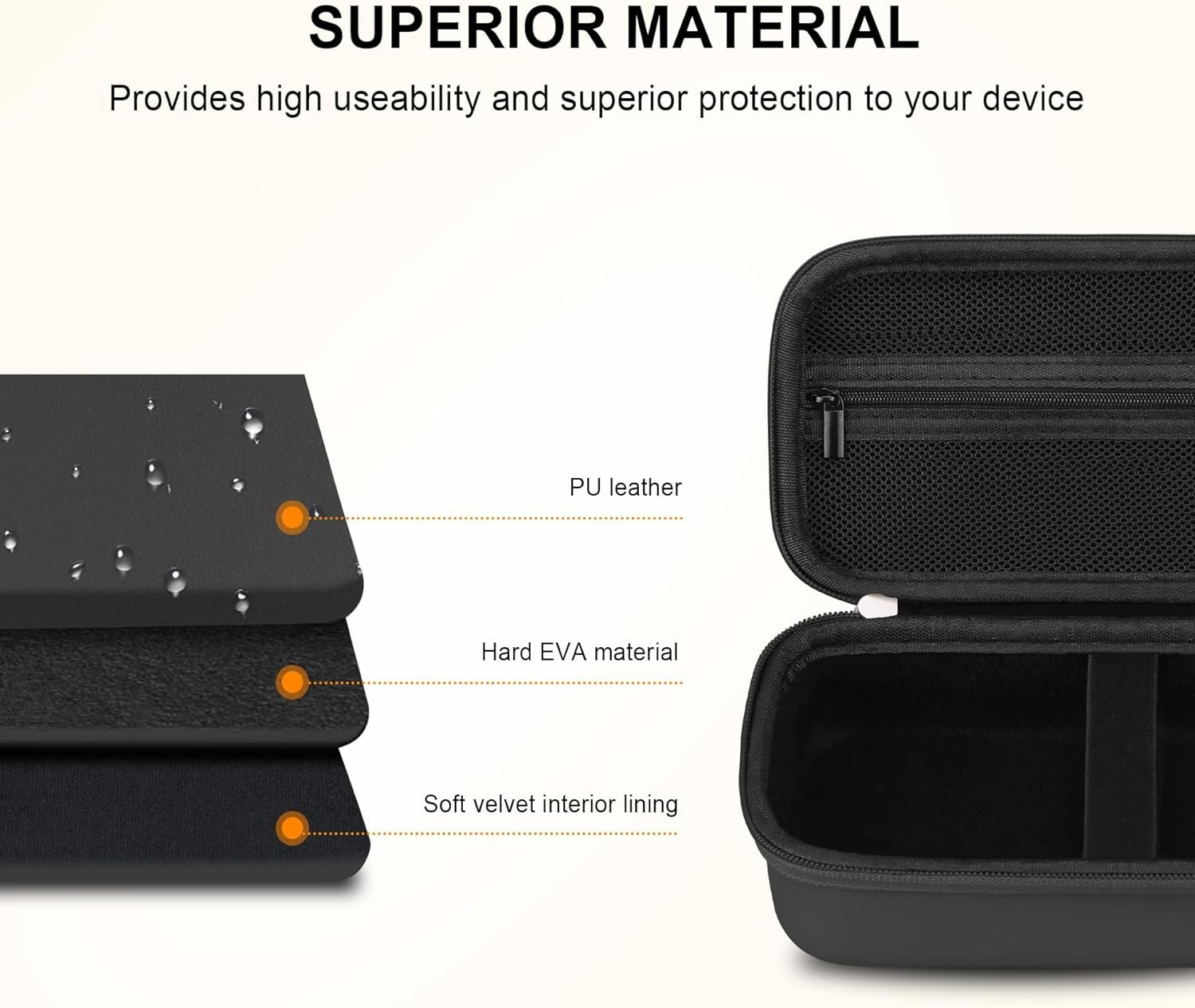 Elonbo Carrying Case for DJI Osmo Mobile 6 Smartphone Gimbal Stabilizer, OM 6 Portable Handheld Foldable Built-in Extension Rod 3-Axis Phone Gimbal Tripod Travel Storage Protective Bag, Black - Image 5