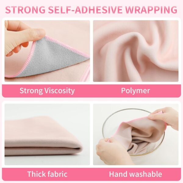 DUcare Self Adhesive Magic Makeup Bag, Portable Protective Cosmetic Pouch, Camera Lens Wrap Travel Organizer for Beauty Essentials, Gifts & Daily Use (Pink 13.5 Inch) - Image 5