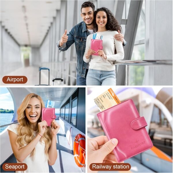 Herain Passport Holder for Travel Cruise Essentials, Passport Cover Wallet Case Women Men, RFID Passports Book Holders Travels Gifts Must Haves Accessories - Image 6