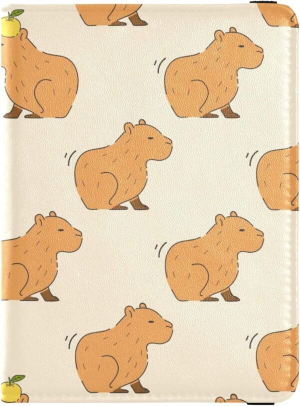 Passport Holder Cute Capybara Passport Cover for Women Men,Travel Document Organizer Holder Accessories Boy Girl t personalized Passport Wallet