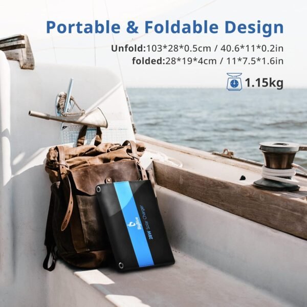 BigBlue 28W Solar Charger with 3 USB Ports(5V/4.8A Max in Total), Portable Solar Phone Charger, Foldable Camping Solar Panels Compatible for iPhone 11/Xs/XS Max/XR/X/8/7, iPad, Galaxy S9/S8, LG etc - Image 5