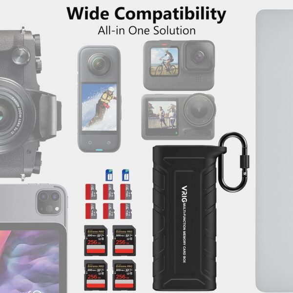 VRIG High-Speed SD Card Reader USB 3.1 Type-C SD/TF Card Carrying Case Holder for Cameras, Smartphones, Drones, Action Cameras - Image 8