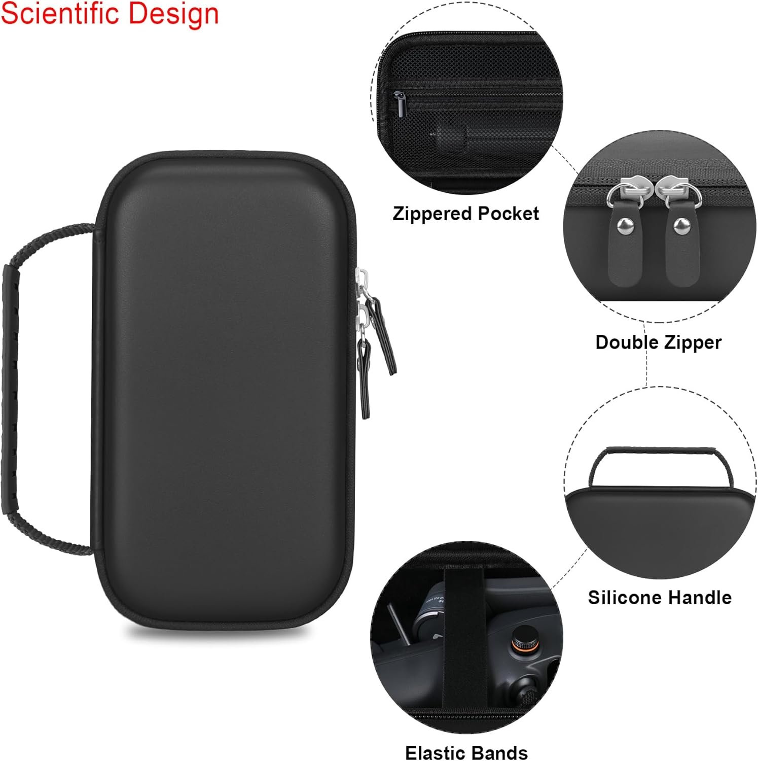 Elonbo Carrying Case for DJI Osmo Mobile 6 Smartphone Gimbal Stabilizer, OM 6 Portable Handheld Foldable Built-in Extension Rod 3-Axis Phone Gimbal Tripod Travel Storage Protective Bag, Black - Image 4