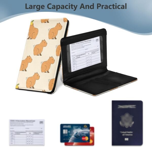Passport Holder Cute Capybara Passport Cover for Women Men,Travel Document Organizer Holder Accessories Boy Girl t personalized Passport Wallet - Image 5