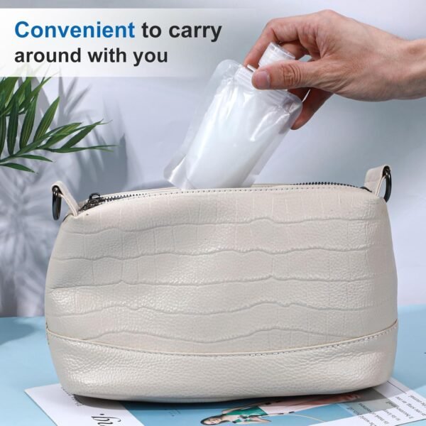 Liquid Pouches for Travel, 10 Pcs 50ml Transparent Portable Fluid Packing Bags Leak Proof Travel Pouch for Liquids Reusable Empty Squeeze Pouches Applies to Toiletry Cosmetic Lotion Shampoo Shower Gel - Image 5