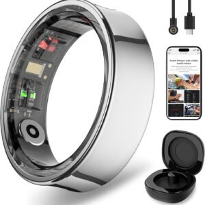 Smart Ring for Men Women, Health & Fitness Tracker with Heart Rate, Sleep Monitor, Step Counter, IP68 Waterproof, Silver #13