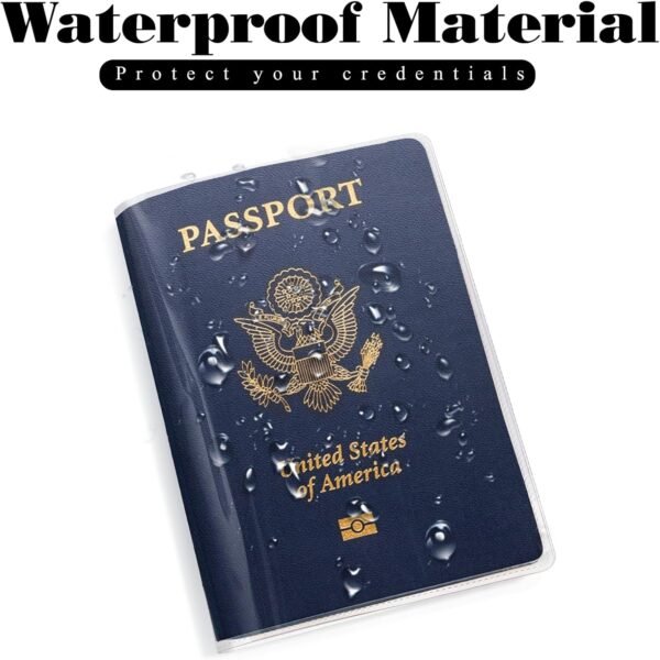 10 Pcs Transparent Plastic Passport Protector Case, Passport Sleeve Clear Vinyl Transparent Holder Organizer ID Card Travel Document Protector - Image 3
