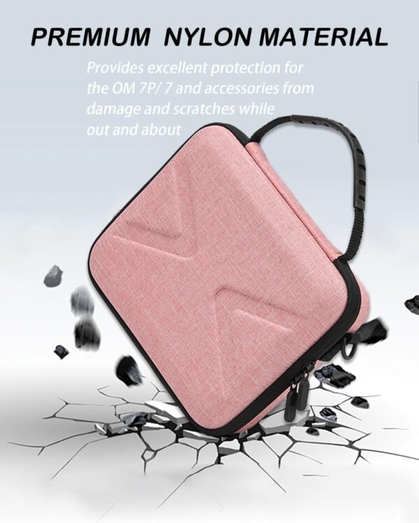 Hard Case for Osmo Mobile 7P / 7, Portable Storage for OM 7P/7, Shoulder Bag for DJI OM 7 /7P Smartphone Gimbal Stabilizer Accessories Case, Pink - Image 4