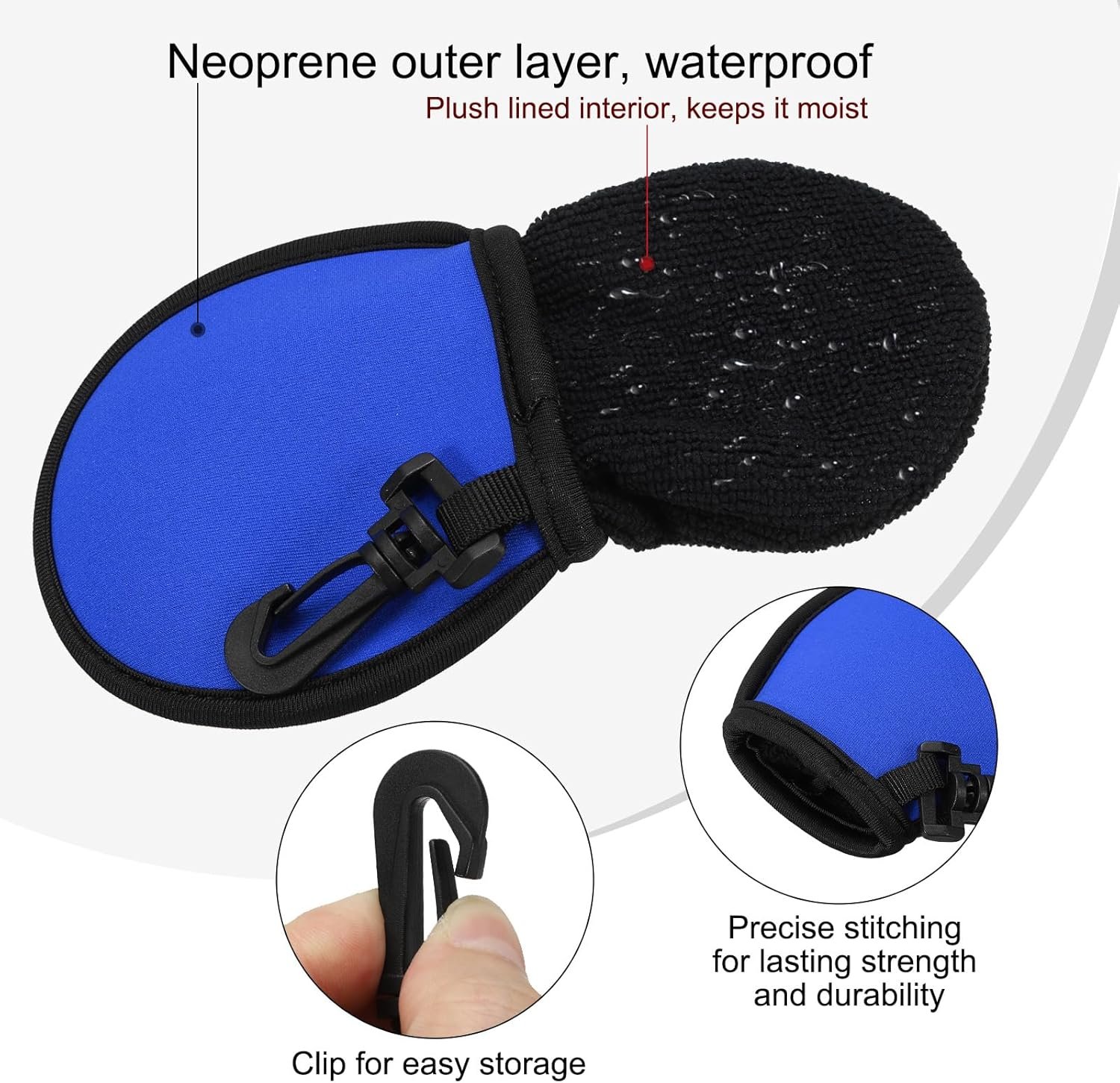 PATIKIL Golf Ball Washer Pouch, Portable Golf Balls Cleaner Pocket Bag with Hanging Clip for Women Golf Exercise - Image 3