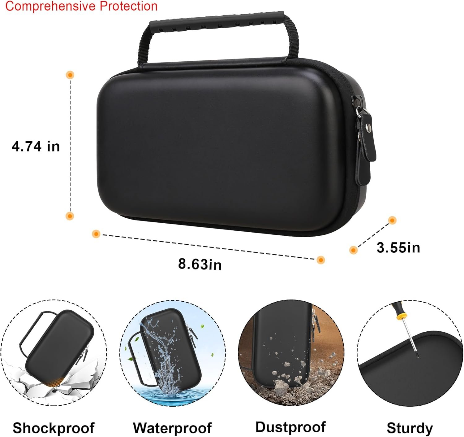 Elonbo Carrying Case for DJI Osmo Mobile 6 Smartphone Gimbal Stabilizer, OM 6 Portable Handheld Foldable Built-in Extension Rod 3-Axis Phone Gimbal Tripod Travel Storage Protective Bag, Black - Image 3