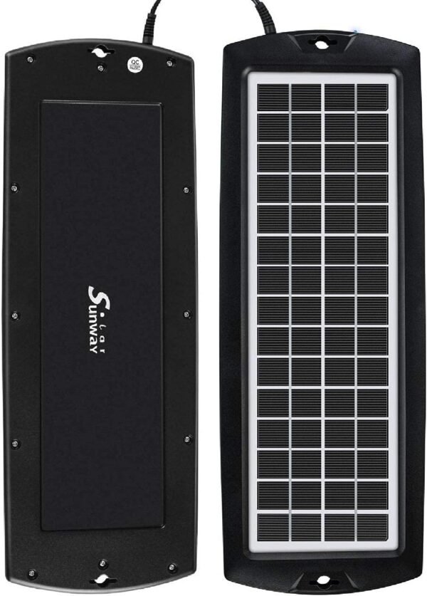 Sunway Solar Car Battery Trickle Charger & Maintainer 5W Solar Panel Power 12V Charger kit Portable Waterproof for Automotive RV Marine Boat Truck Motorcycle Trailer Tractor Powersports Snowmobiles - Image 4