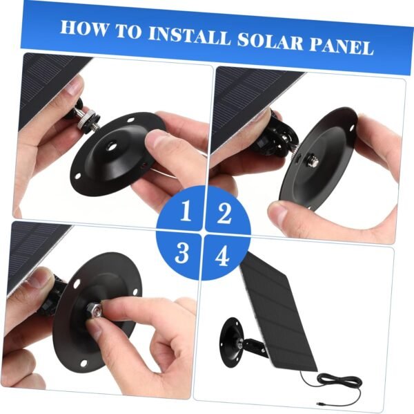 Monocrystalline Solar Panel Module for Security Cameras Outdoor Wall Mount Portable Lightweight Solar Charger with Continuous Micro USB Charging Compatible - Image 8