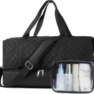 BOSTANTEN Large Duffle Bag for Travel Weekender Bags for Women Gym Bag with Shoe Compartment Waterproof Duffel Bag with Trolley Sleeve Mummy Hospital Bag