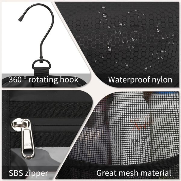Ethereal Hanging Mesh Shower Caddy Portable for College Dorm Room Essentials, Large Capacity Shower Bag for Guys/Girls, for Beach, Swimming, Gym - Image 5