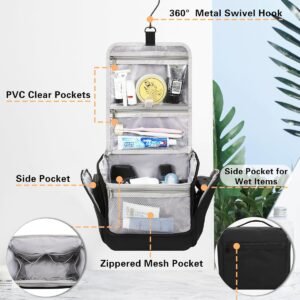 Relavel Hanging Toiletry Bag for Men and Women, Travel Toiletries Bag Water-resistant Large Makeup Cosmetic Organizer Storage, Shaving Dopp Kit Shower Bathroom Hygiene Bags, Carry-on Travel Essentials