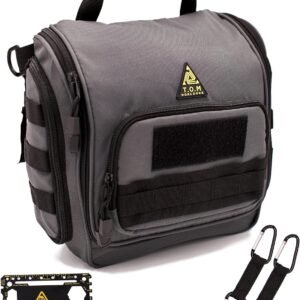 Tactical Toiletry Bag for Men. Extra Large, Water Resistant, Heavy Duty, Hanging, Multiple compartments and Storage Options, Dopp Kit for Toiletry Accessories