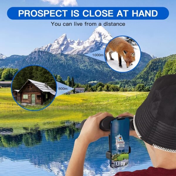 Zoom 10-24x50 Binoculars for Adults With Smartphone Adapter - Compact Waterproof for Bird Watching, Hunting, Travel, Football Games, Stargazing - Carrying Case and Strap Included - Image 6