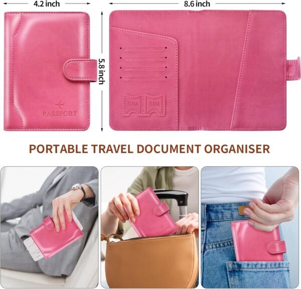 Herain Passport Holder for Travel Cruise Essentials, Passport Cover Wallet Case Women Men, RFID Passports Book Holders Travels Gifts Must Haves Accessories - Image 3