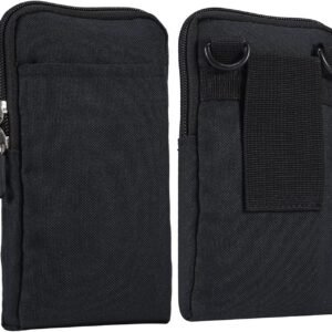 Cell Phone Belt Clip Holster for Men, Crossbody Phone Sling Bags Black, Waterproof Cell Phone Belt Holder Smartphone Carry Case with Belt Loop with Shoulder Strap Messenger Bag Bumbag Protector Wallet