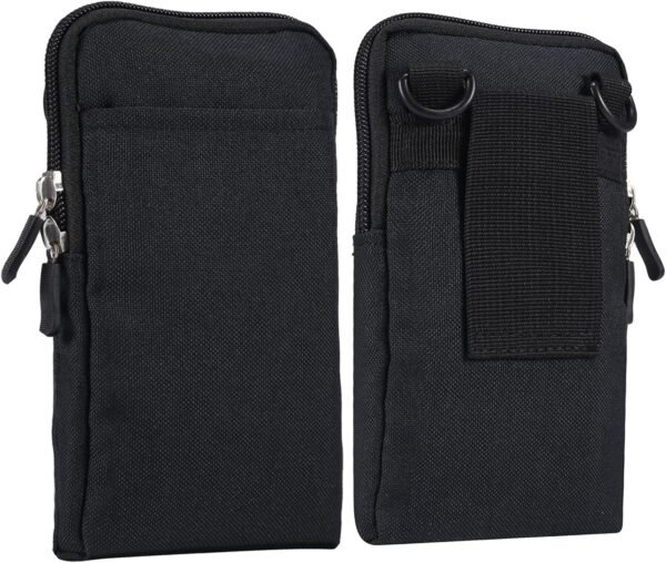 Cell Phone Belt Clip Holster for Men, Crossbody Phone Sling Bags Black, Waterproof Cell Phone Belt Holder Smartphone Carry Case with Belt Loop with Shoulder Strap Messenger Bag Bumbag Protector Wallet