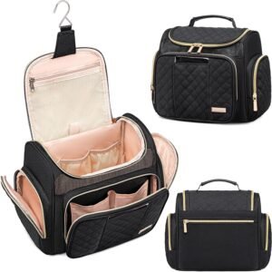 Large Toiletry Bag for Women Men,Bathroom Bag,Water Resistant Makeup Bag,Portable Shower Caddy for College Dorm,Hanging Shower Bag with Transparent Waterproof Phone Pocket