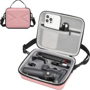 Hard Case for Osmo Mobile 7P / 7, Portable Storage for OM 7P/7, Shoulder Bag for DJI OM 7 /7P Smartphone Gimbal Stabilizer Accessories Case, Pink
