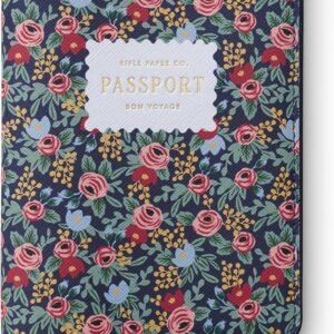 RIFLE PAPER CO. Rosa Passport Holder, Travel Essentials for Women, Card and Passport Anti Theft Wallet, Sized to Fit All Standard Passports, 5.5″ L x 4.25″ W (Closed)