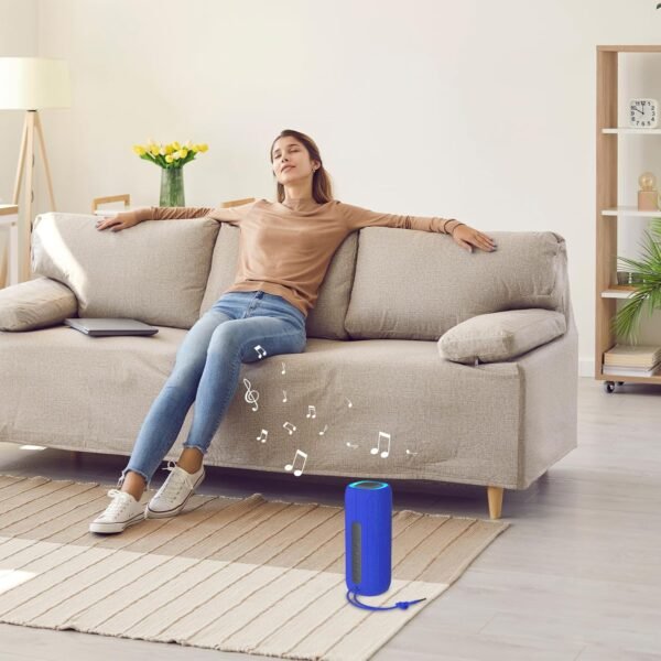 Bluetooth Speaker, Portable Wireless Clear Loud Stereo Sound IPX5 Waterproof with RGB Lights BT5.3 Long Playtime TWS Pairing,for Home Party Outdoor Beach,Great Gift Choice (Blue) - Image 7