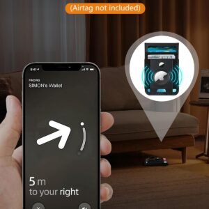 for Magsafe Wallet Stand with Airtag Holder, Strongest Magnetic Wallet for iPhone 16/15/14/13/12 Series, ID Window, 4 Card Slots, 10 Cards Holder, Vegan Leather, RFID Blocking, Black