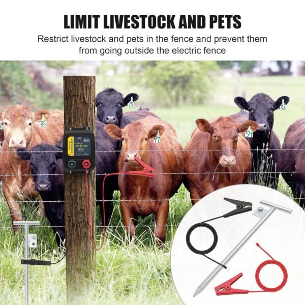Electric Fence Wire - Grounding Rod for Solar Powered Energizers, Alligator Clip Lead Wire for Electric Fence Chargers, Ideal for Generator Use - Image 5