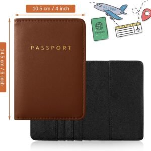 Weewooday Travel Wallet, Brown, Black, 4.33 x 5.51 inch