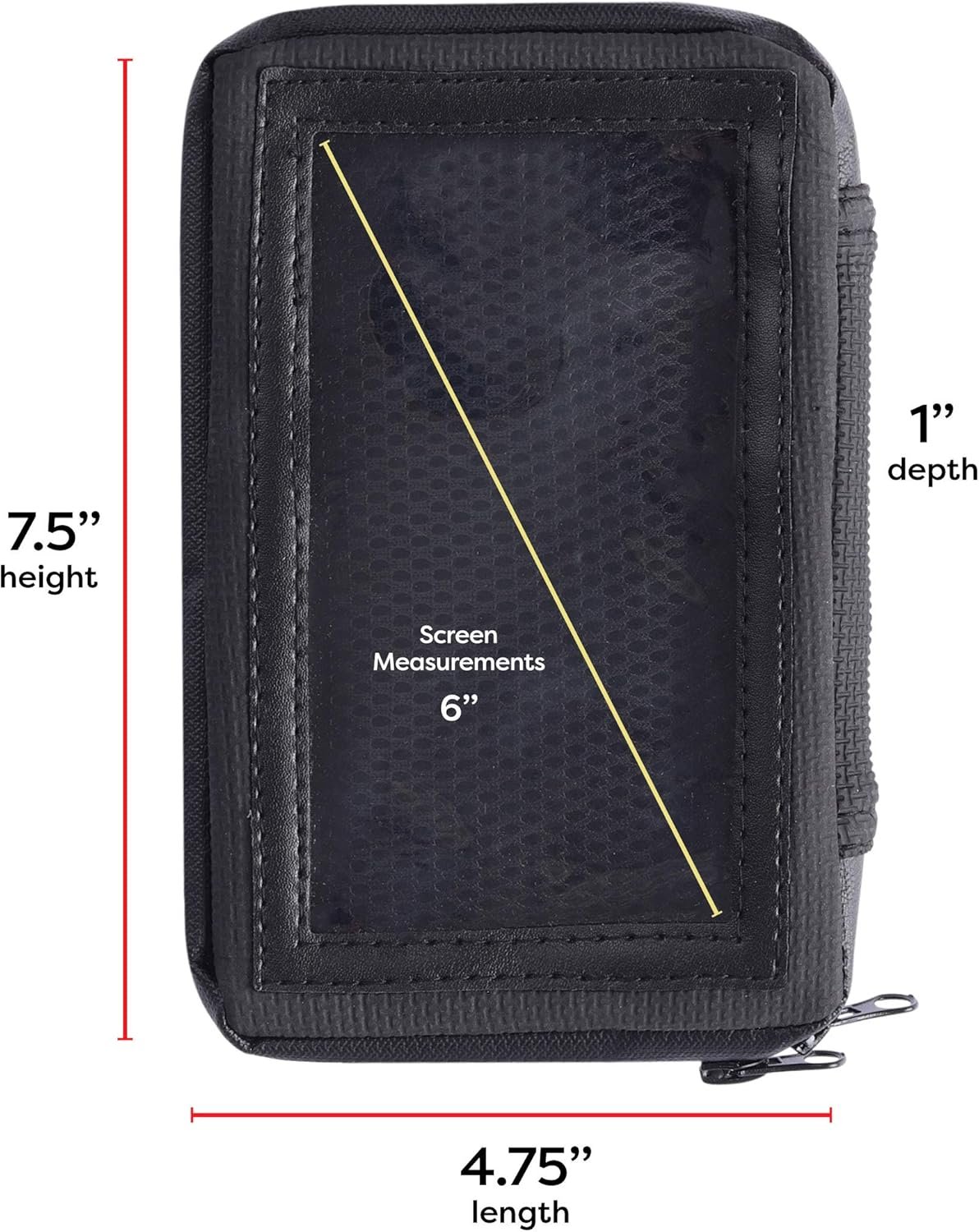 The Nekid Cow Waterproof Motorcycle Cell Phone Case Holder | Magnetic Cell Phone Pouch with Large Zipper Pocket | Accessible Touch Screen - Image 5