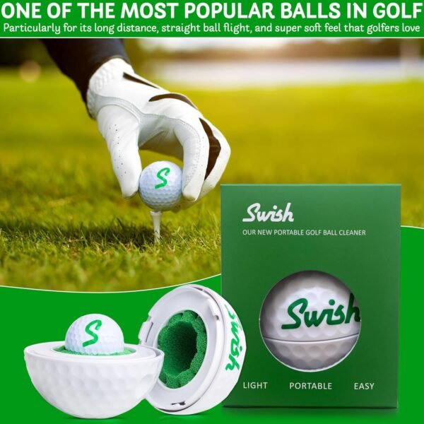 Swish Portable Golf Ball Cleaner – Clip-On Golf Accessory for Bag or Cart – Perfect Golf Gift - Image 9