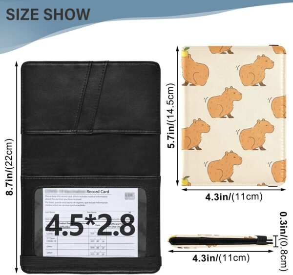 Passport Holder Cute Capybara Passport Cover for Women Men,Travel Document Organizer Holder Accessories Boy Girl t personalized Passport Wallet - Image 3