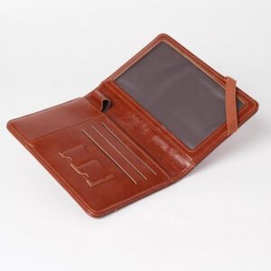 Passport Holder for Travel, RFID Passport Cover Wallet for Women Men, PU Leather Passport Book Card Holder Case with Pen, Travelling Essentials for Flying（Brown）