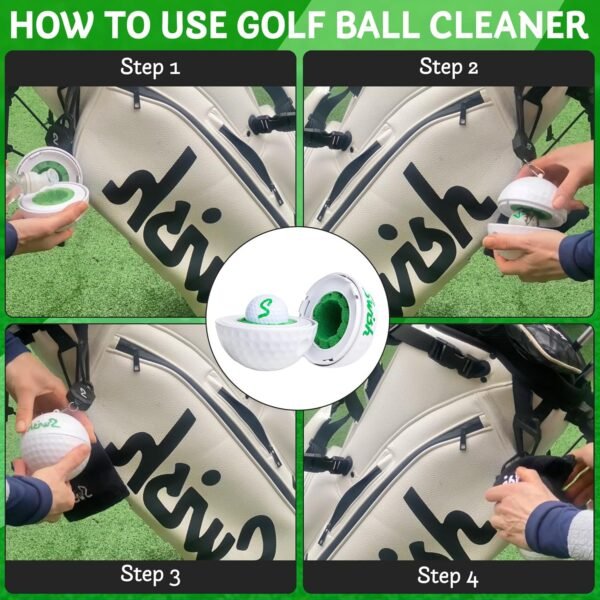 Swish Portable Golf Ball Cleaner – Clip-On Golf Accessory for Bag or Cart – Perfect Golf Gift - Image 3