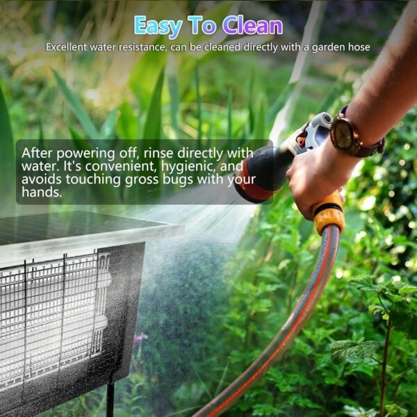 Powerful Solar Bug Zapper Outdoor for 2000 sq.ft with 13FT Extension Cord, Poartable Rechargeable Mosquito Zapper with High Powered, Cordless Solar Fly Zapper for Patio Garden Backyard RV Camping - Image 5