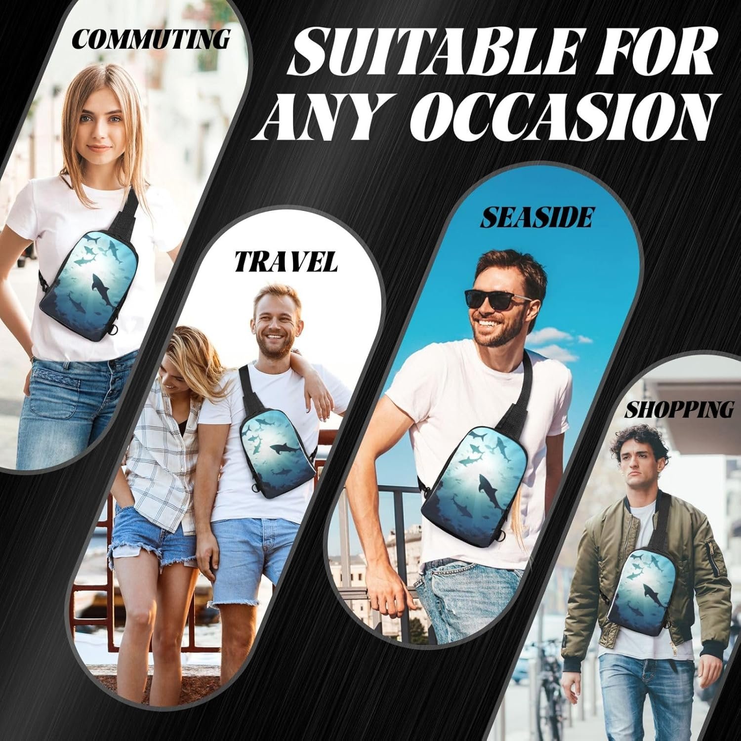 Sling Bag Crossbody Shoulder Bag Cross Chest Bag Painting of Flowers Sling Backpack Travel Hiking Daypack - Image 5