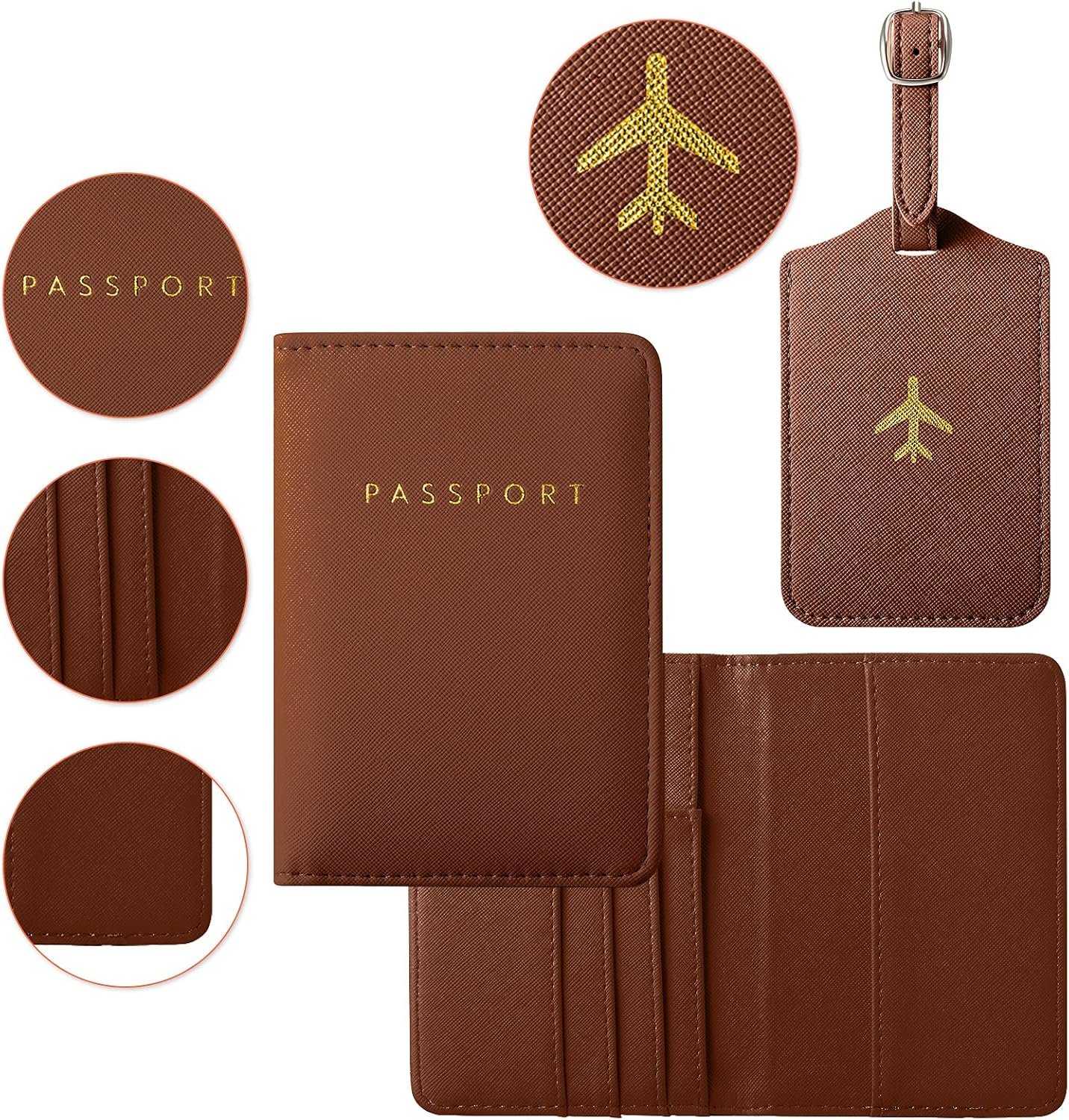 Weewooday Travel Wallet, Brown, Black, 4.33 x 5.51 inch - Image 3