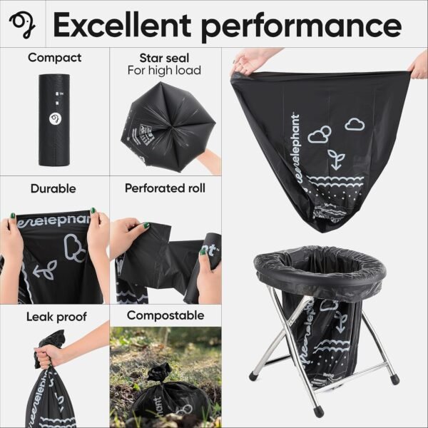 Green Elephant Portable Toilet Bags - Camping Toilet Bags (15 Count (Pack of 2) - Image 5