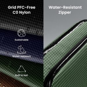 tomtoc Electronic Organizer Travel Case Performance, Water Resistant Dual Compartment Cable Organization Storage Bag for Charger, Cord, Phone, Hard Drive, Power Bank, Accessories Travel Essentials