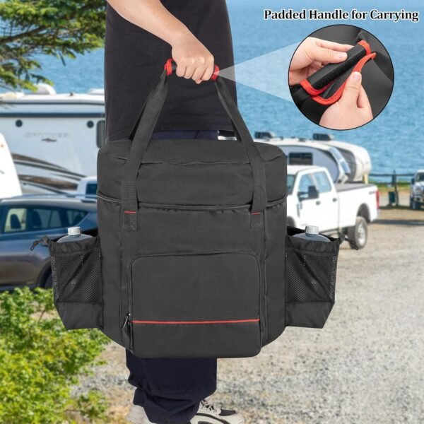 samdew Stove Carry Bag Compatible with Coleman 4-in-1 Portable Propane Camping Stove, Outdoor Grill Storage Case with Pockets for Grill Tools, for Camping, Tailgating, Grilling, Bag Only - Image 5